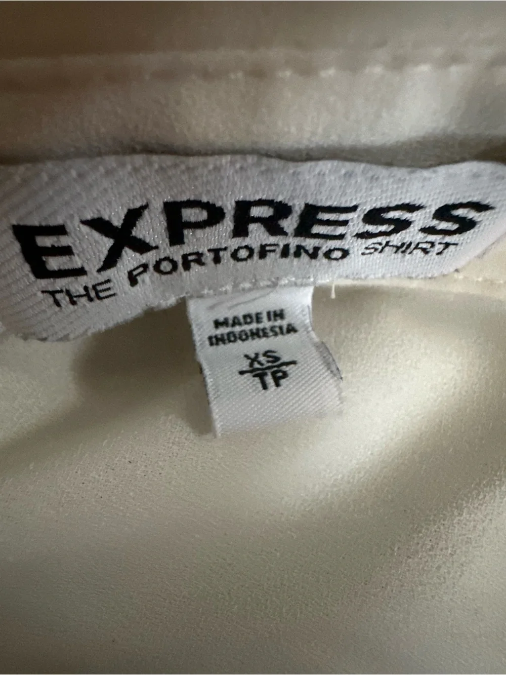 Express White Button-Down Shirt with Black Trim